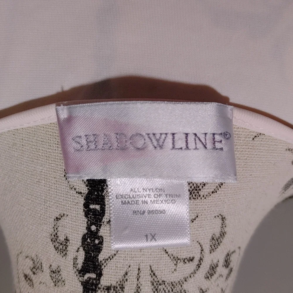 Romantic Vtg Shadowline Pink Floral Embroidered Nightgown Light Wedding 1X